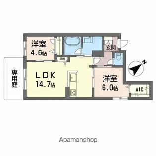 エクラージュ多治米Ⅱ【1階】の間取り