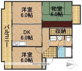 プライムハイツA【4階】の間取り