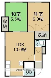 レジデント中村【1階左号室】の間取り