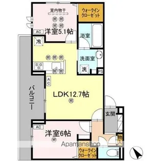 タウン庚午北【3階】の間取り