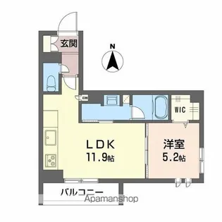ユーグレイス東島田【405号室】の間取り