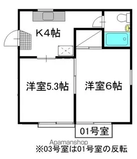パインコート B棟【201号室】の間取り