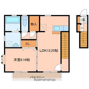 WISH高砂壱番館【2階】の間取り