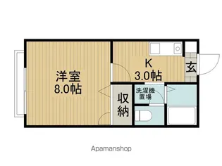 ディアス赤沼B棟【B203号室】の間取り