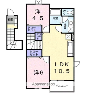 アンソレイエメゾンE【2階】の間取り