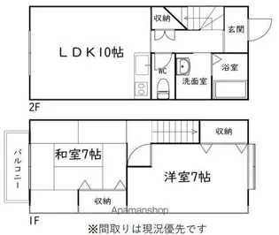 静岡県浜松市中央区中郡町【テラスハウス】の間取り