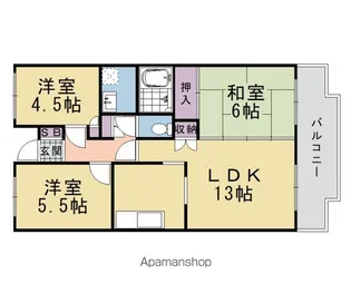 エストマノワール土田【402号室】の間取り