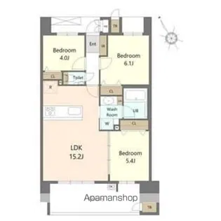 S-RESIDENCE愛宕SOUTH【4階】の間取り