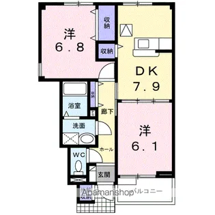 リュミエール B【1階】の間取り