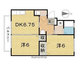 ハミルトンハウス弐番館【202号室】の間取り