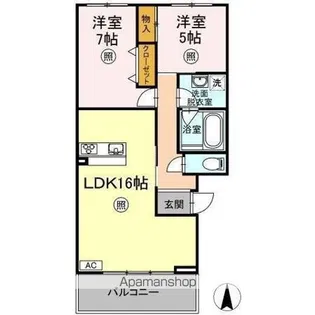 コート・ラベンダー北長瀬【2階】の間取り