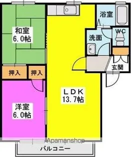 ディアス赤坂【2階】の間取り