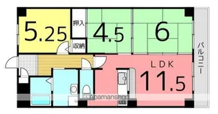 サンライフ歌野橋【9階】の間取り