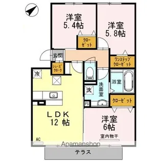 リッシュヴェール.【3階】の間取り