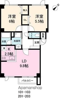 ディア・カリンバB【201号室】の間取り