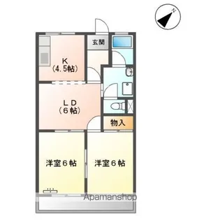 コートプレイス EAST WEST【W201号室】の間取り