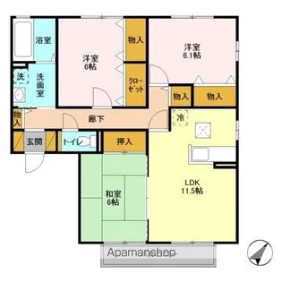 ローズガーデン・レジス ABCD【2階】の間取り