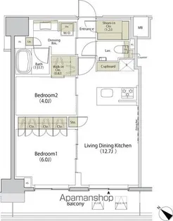 ザ・パークハビオ江古田【14階】の間取り
