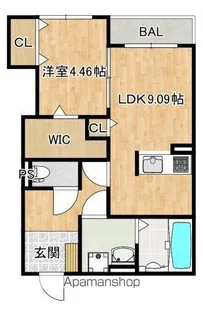 ルームス楓【1階】の間取り