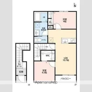 リーブルファイン若葉桜木【2階】の間取り