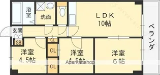 若草ハイツB棟【607号室】の間取り