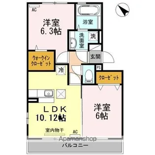 熊本県八代市西宮町【アパート】の間取り