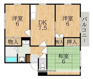 エステートピア学園前E【1階】の間取り