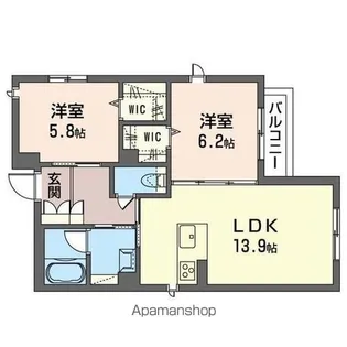 DIAMANTE下北沢(ディアマンテ)【201号室】の間取り