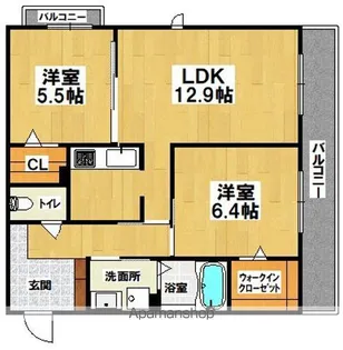 カーサ ヴィットリア【3階】の間取り
