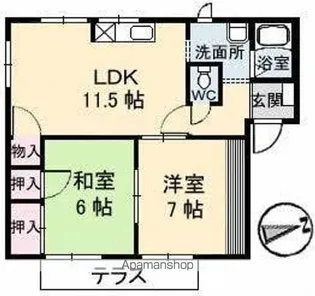 ドムスヒルズ F館【1階】の間取り