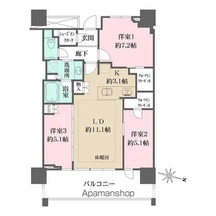 URAWA THE TOWER【16階】の間取り