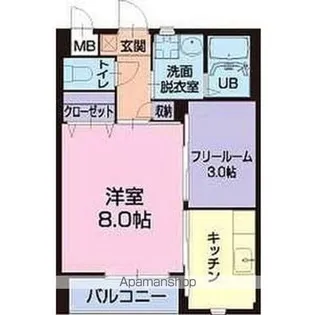 LE NORD E【103号室】の間取り