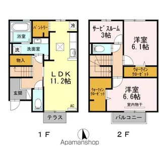 セジュール古国府(C・D) C棟【1階】の間取り