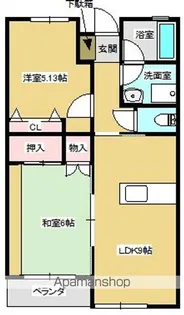 みどりハイツ【1階】の間取り