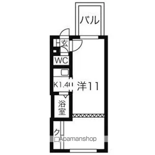 スパシエルクス平岸97&98【98401号室】の間取り