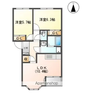 クレア雅(CREA雅)【1階】の間取り