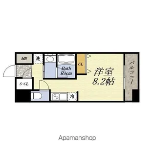 パークフラッツ弁天町駅前【3階】の間取り