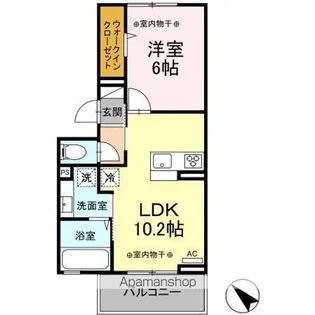 ヒルズ国母【2階】の間取り