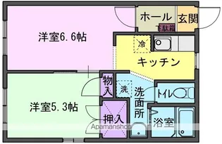 シティハイツ北上Ⅱ A【101号室】の間取り