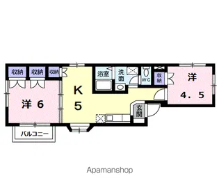 クィーンズ国府【2階】の間取り