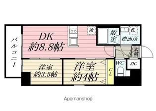 クレヴィアリグゼ日暮里根岸【6階】の間取り