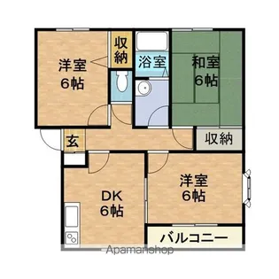 フレール弥生E棟【2階】の間取り