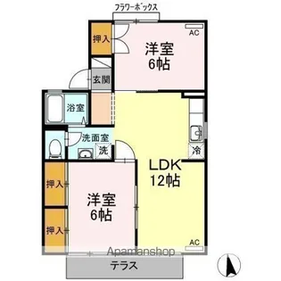 ハイツ御城 B【1階】の間取り