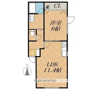 光陽MS中札内B棟【1階】の間取り