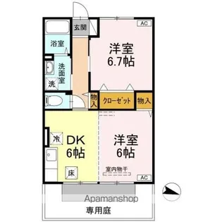 コート・セジュールなかがわ【1階】の間取り