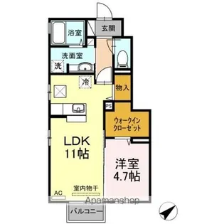 セジュールセラF【1階】の間取り