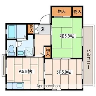 サークルナインD【2階】の間取り