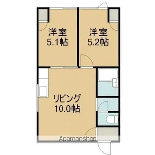 五稜郭パークハイツ【2階】の間取り