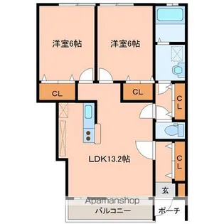 アヴァンセタウンA【1階】の間取り
