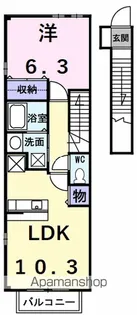 フリーデWAGO【206号室】の間取り